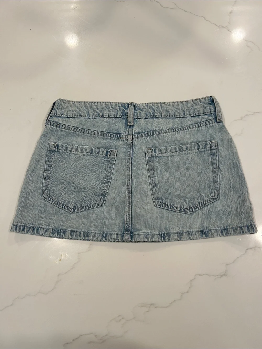 Hollister Light Denim A-Line Mini Skirt - Pale Blue - Picture 2 of 4